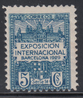 Barcelona Correo 1929 Edifil 1 ** Mnh Exposición Y Escudo - Barcellona