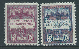 Barcelona Correo 1930 Edifil 7/8 ** Mnh Congreso Filatelico Y Exposición Filate - Barcelone
