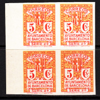Barcelona Correo 1932 Edifil 10s ** Bloque De 4 - Barcelona
