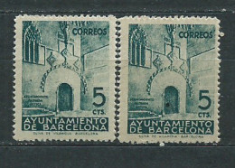 Barcelona Correo 1938 Edifil 19/20 ** Mnh Puerta Gótica - Barcellona