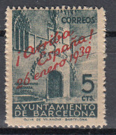 Barcelona Correo 1939 Edifil 22 ** Mnh Liberación De Barcelona - Barcellona