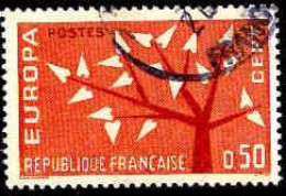 France Poste Obl Yv:1359 Mi:1412 Europa Cept Arbre à 19 Feuilles (cachet Rond) (Thème) - 1962