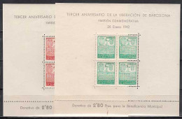 Barcelona Correo 1942 Edifil 38/9 ** Mnh Liberación De Barcelona - Barcelona