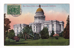 Post Card Sacramento California USA Rotterdam Holland Nederland State Capitol A.C. Stock 35 Rausch Street Stamp Balboa - Cartas & Documentos