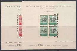 Barcelona Correo 1942 Edifil 40/1 ** Mnh Navidad - Barcelone