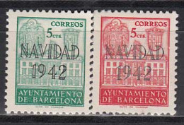 Barcelona Correo 1942 Edifil 40/1 SH ** Mnh Navidad - Barcellona