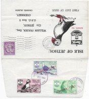 Lettre ISLE DE JETHOU Timbre G.B. Cachet GUERNSEY 1961 Verso Timbres Oiseaux Belle Pièce - Autres & Non Classés