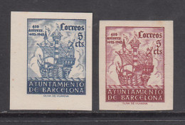 Barcelona Correo 1943 Edifil 51/2s SH (*) Mng Hojas Recortadas Sin Dentar - Barcelone