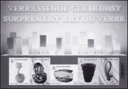 Feuillet NB/ZW Velletje** - 5212/5216(BL328) - Verrassende Glaskunst / Surprenant Art Du Verre / Überraschende Glaskunst - Foglietti B/N [ZN & GC]