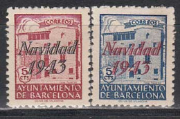 Barcelona Correo 1943 Edifil 53/4 SH ** Mnh Navidad - Barcelona