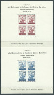 Barcelona Correo 1943 Edifil 51/52 ** Mnh Aniversario De La Llegada De Colón A  - Barcelone