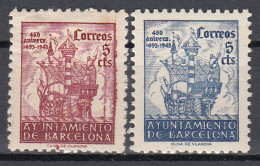 Barcelona Correo 1943 Edifil 51/52 SH (*) Mng - Barcelona