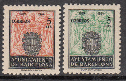 Barcelona Correo 1944 Edifil 60/61 SH ** Mnh Procedente De Hojita - Barcelone