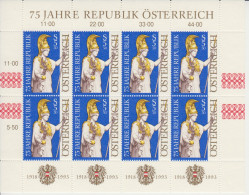 Autriche Oostenrijk Austria 1993 75th Ann. Austrian Republic - Blocks & Sheetlets & Panes