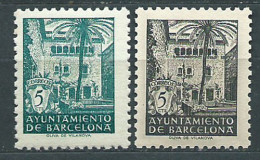 Barcelona Correo 1945 Edifil SH NE 27/28 ** Mnh Sellos Procedentes De Hojita - Barcellona