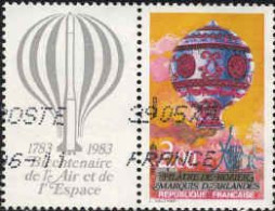 France Poste Obl Yv:2261 Mi:2387 Pilâtre De Rozier Marquis D'Arlandes Bord De Feuille (Obl.mécanique) (Thème) - Montgolfier