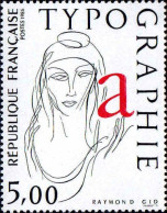 France Poste N** Yv:2407 Mi:2537 Raymond Gid Typographie (Dent 1 Peu Courte) (Thème) - Autres & Non Classés