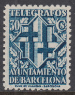 Barcelona Telegrafos 1941 Edifil 15 * Mh Escudo - Barcellona