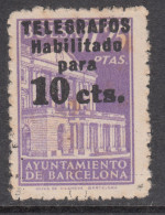 Barcelona Telegrafos 1942 Edifil 17 Usado - Barcelona
