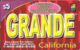 USA: Prepaid IDT - Grande California 02.07 - Andere & Zonder Classificatie