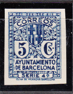 Barcelona Variedades 1932 Edifil 12ehs ** Mnh Unicolor Azul Sin Dentar - Barcelona