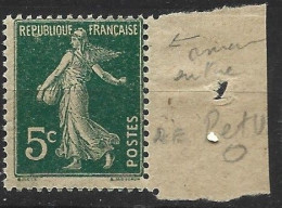 FRANCE N°137 5C VERT FONCE GC PETIT ANNEAU LUNE ENTRE P ET U DE REPUBLIQUE  NEUF SANS CHARNIERE - Neufs