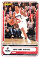 C13 Anfernee Simons - Portland Trail Blazers - Panini NBA Carte Basketball 2023-2024 - Autres & Non Classés