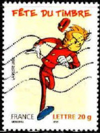 France Poste Obl Yv:3877a Mi: Fête Du Timbre Spirou (Lign.Ondulées) (Thème) - Stripsverhalen