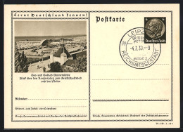 AK Swinemünde, Blick über Den Konzertplatz Zum Gesellschaftsbad, Ganzsache Lernt Deutschland Kennen  - Briefkaarten