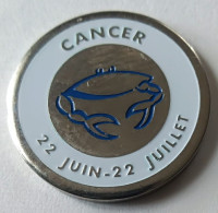 Jeton De Caddie - Signe Du Zodiaque - CANCER - 22/06- 22/07 - En Métal - (1) - - Trolley Token/Shopping Trolley Chip