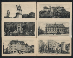 Klapp-AK Coburg, Rathaus, Veste Coburg, Herzog Ernst II. Denkmal, Regierungsgebäude, Schloss Rosenau  - Coburg