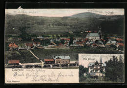 AK Thalgau, Die Villa Gärtner, Ortsansicht Mit Dem Bahnhof  - Other & Unclassified