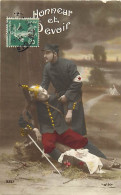 - Guerre 1914-18 -ref-N552- Patriotiques - Honneur Et Devoir - Ambulancier Croix Rouge - - Guerre 1914-18