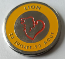 Jeton De Caddie - Signe Du Zodiaque - LION - 23/07- 22/08 - En Métal - (1) - - Trolley Token/Shopping Trolley Chip