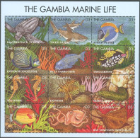 GAMBIA 1995 MARINE LIFE SHEET OF 12** - Maritiem Leven