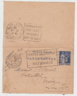 Entier Carte Lettre Type Paix . Date 742 Renversée . Daguin Arrivée Pornic . - Kartenbriefe