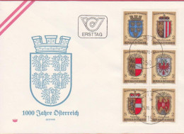 FDC Ö 1976 - Mi: 1522+1523+1525+1526+1528+1529 , 1000 Jahre Österreich , ST 1150 Wien - FDC