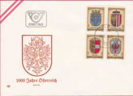 FDC Ö 1976 - Mi: 1522+1523+1525+1526 , 1000 Jahre Österreich , ST 1150 Wien - FDC