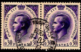 Monaco Poste Obl Yv: 545 Mi:658 Rainier III Paire (TB Cachet Rond) - Used Stamps