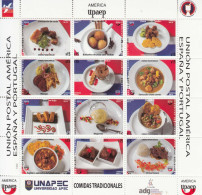 2019 Dominican Republic UPAEP Traditional Cuisine Gastronomie Miniature Sheet Of 12 MNH - Dominicaine (République)