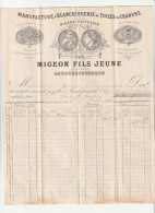 16-Migeon Fils ...Manufacture & Blanchisserie De Toiles De Chanvre..La Rochefoucauld...(Charente)...1884 - Textile & Vestimentaire