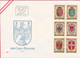 FDC Ö 1976 - Mi: 1523+1524+1526+1527+1529+1530 , 1000 Jahre Österreich , ST 1150 Wien - FDC