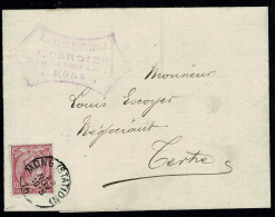 Belg. 46 Sur Lettre De / Op Brief Van Mons(station) à / Naar Mons Centre (2 Scans) - 1884-1891 Leopoldo II