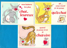 CHATS; HUMOUR. Lot 5 CPM Par ALEXANDRE - Chats