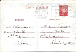 1E6 --- 42 ST ETIENNE Quinzaine Impériale 17-31 Mai 1942 Entier Postal Pétain - Oblitérations Mécaniques (flammes)