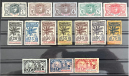 Côte D’Ivoire: Série Palmiers - Faidherbe - Ballay Nº21à 35 - Unused Stamps
