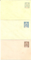 1J8 --- INDOCHINE 3 Entiers Postaux Type Sage - Cartas & Documentos