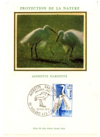 CP 1er Jour Sur Soie : AIGRETTE GARZETTE - Cachet Daté 15 II 1975 Villars - 302 - 1970-1979