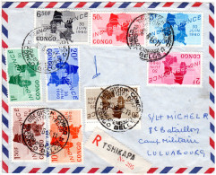 Kongo 1960, 9 Werte Unabhängigkeit Auf Reko FDC V. Tshikapa M. Militäradresse. - Africa (Varia)