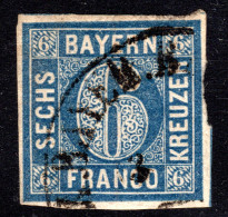 Bayern 10, Voll-/breitrandige 6 Kr. M. Bahnpost-HKS - Used